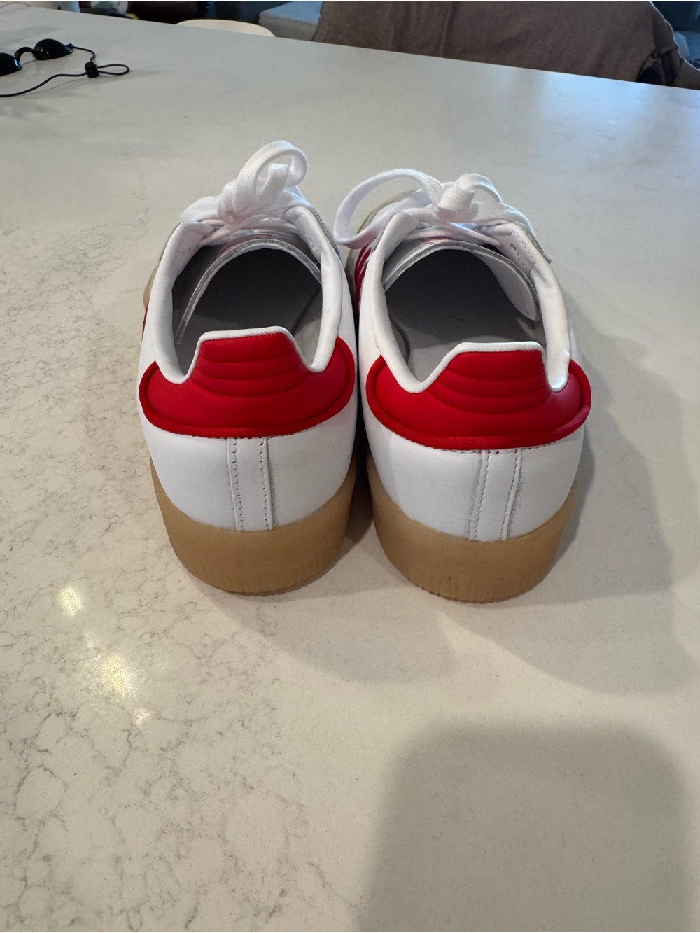 Adidas Samba OG White Red Gum Sole Sneakers Women’s Size 7.5 - Picture 4 of 5